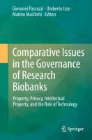 Comparative Issues in the Governance of Research Biobanks