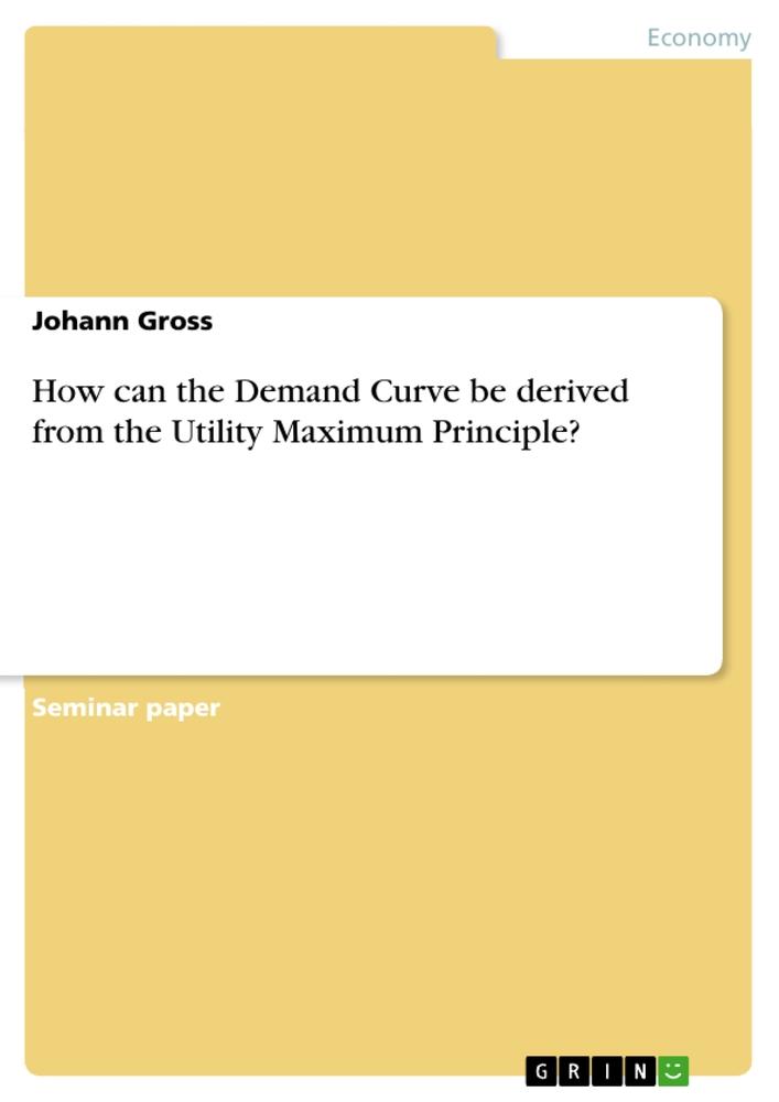 How can the Demand Curve be derived from the Utility Maximum Principle?