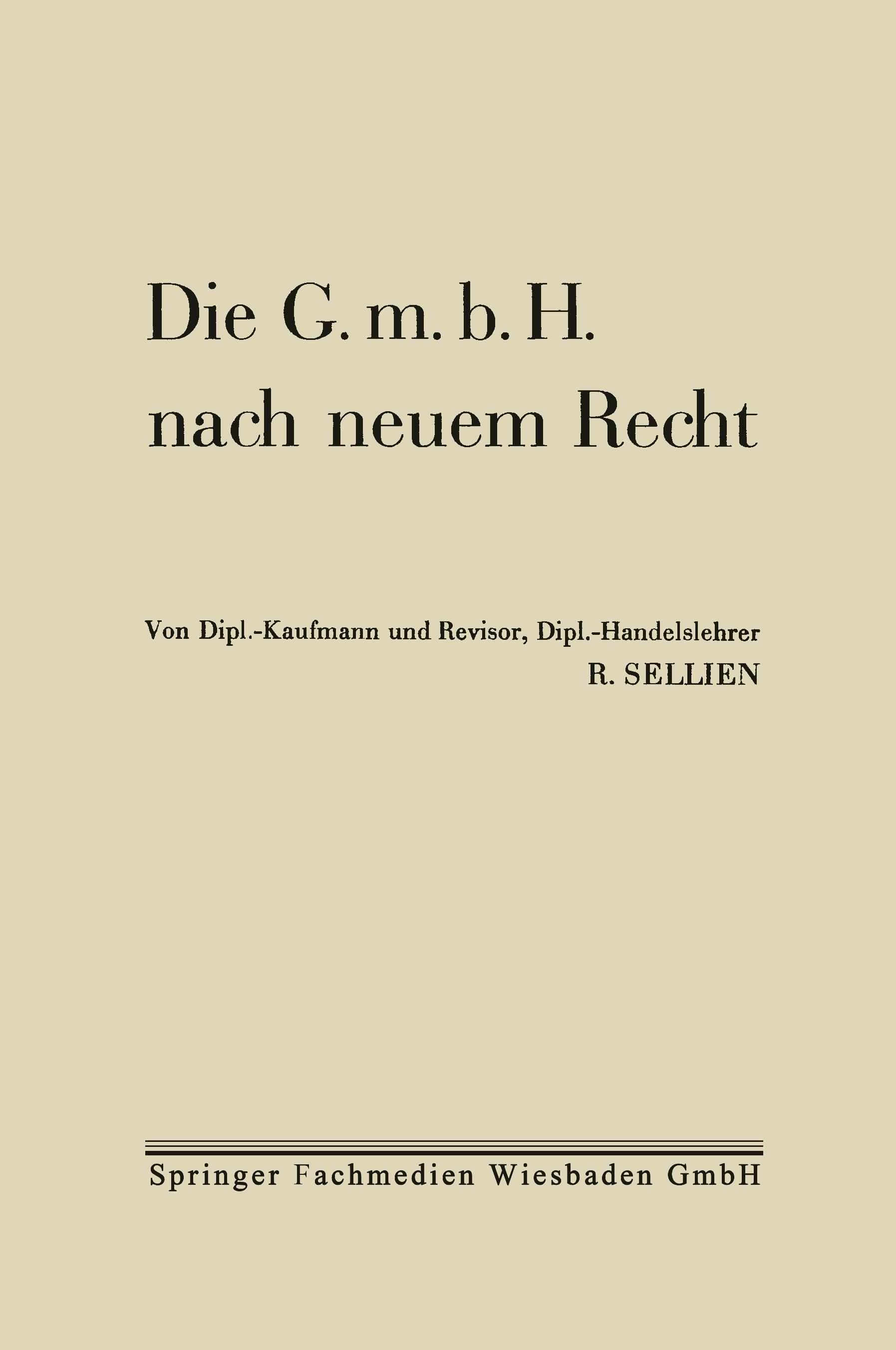 Die G.m.b.H. nach neuem Recht