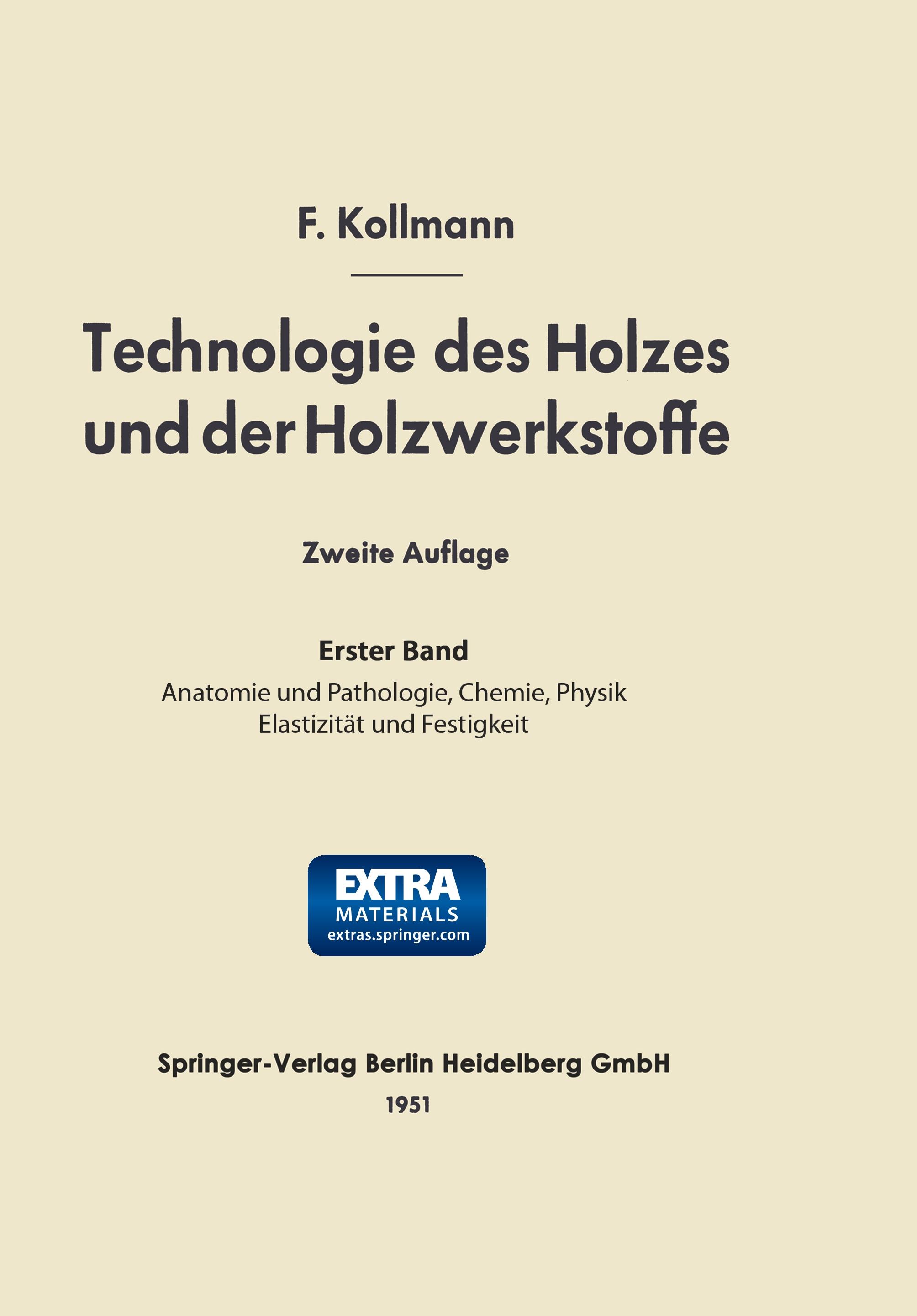 Technologie des Holzes und der Holzwerkstoffe