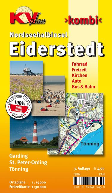 Eiderstedt (St. Peter Ording, Tönning und Garding), KVplan, Radkarte/Freizeitkarte/Stadtplan, 1:30.000 / 1:15.000