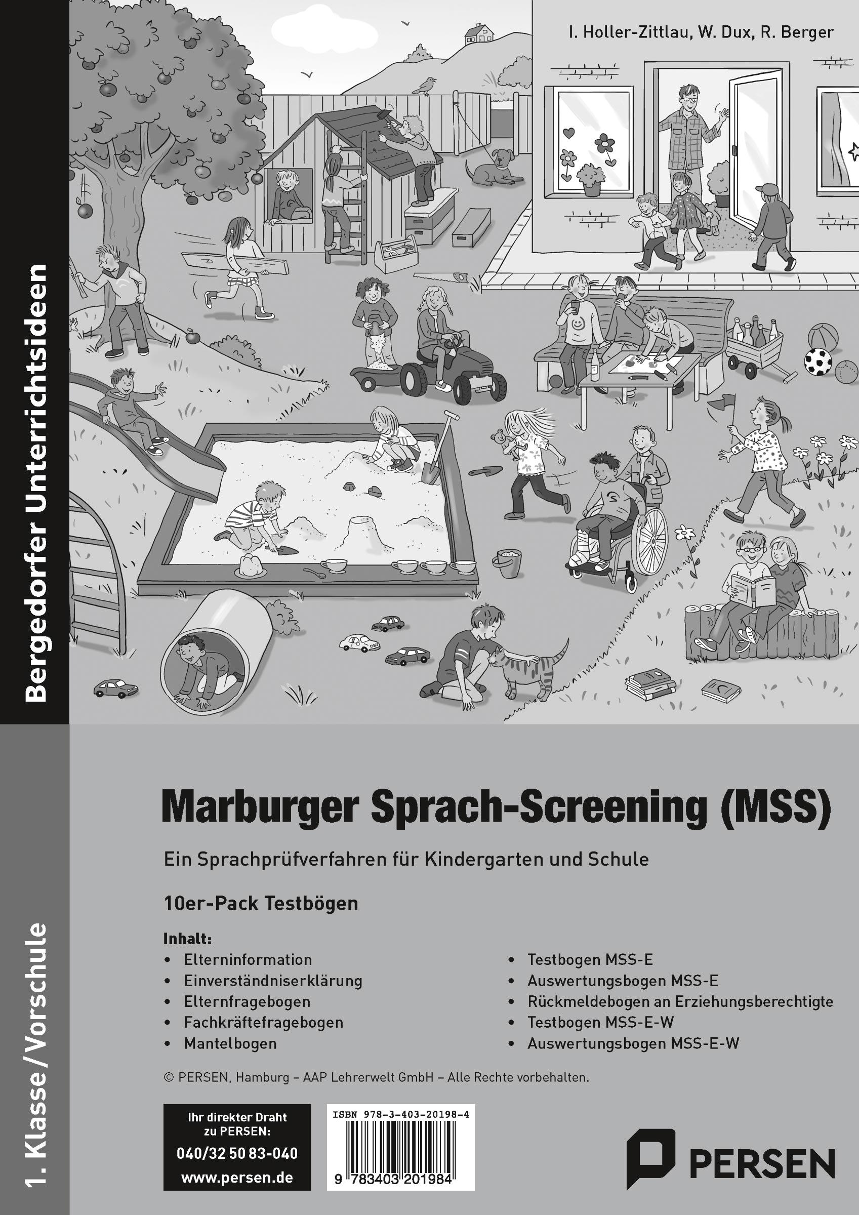 Marburger Sprach-Screening (MSS) - Testbögen-Heft