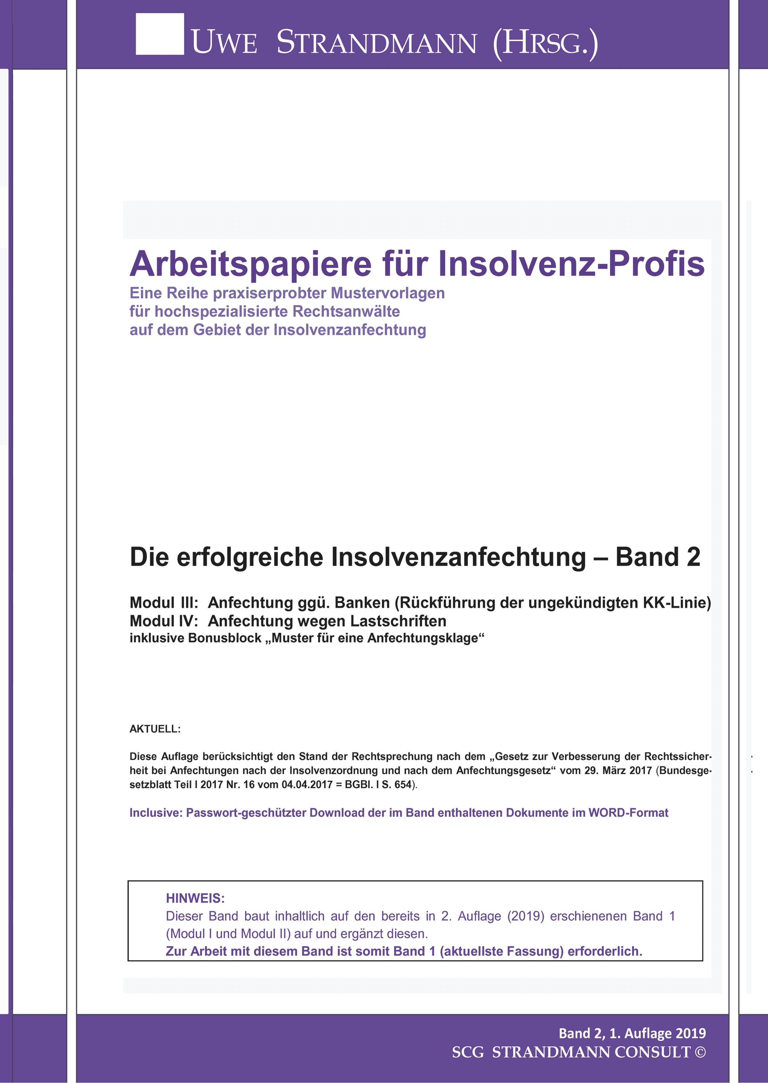 Die erfolgreiche Insolvenzanfechtung ¿ Band 2