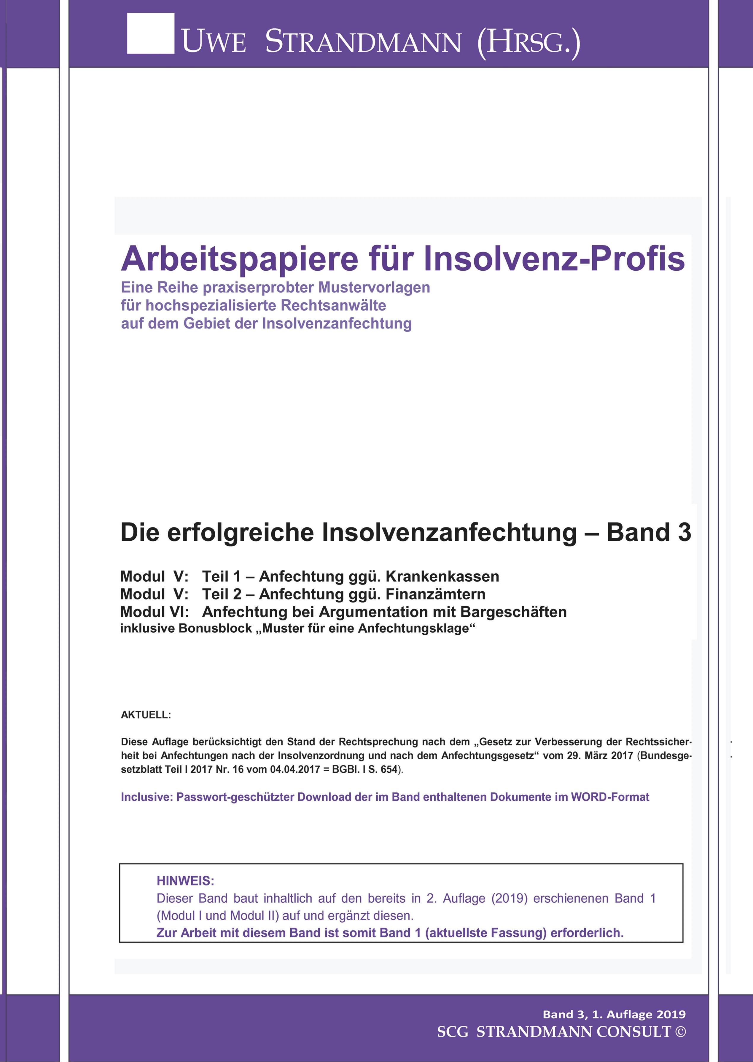 Die erfolgreiche Insolvenzanfechtung ¿ Band 3