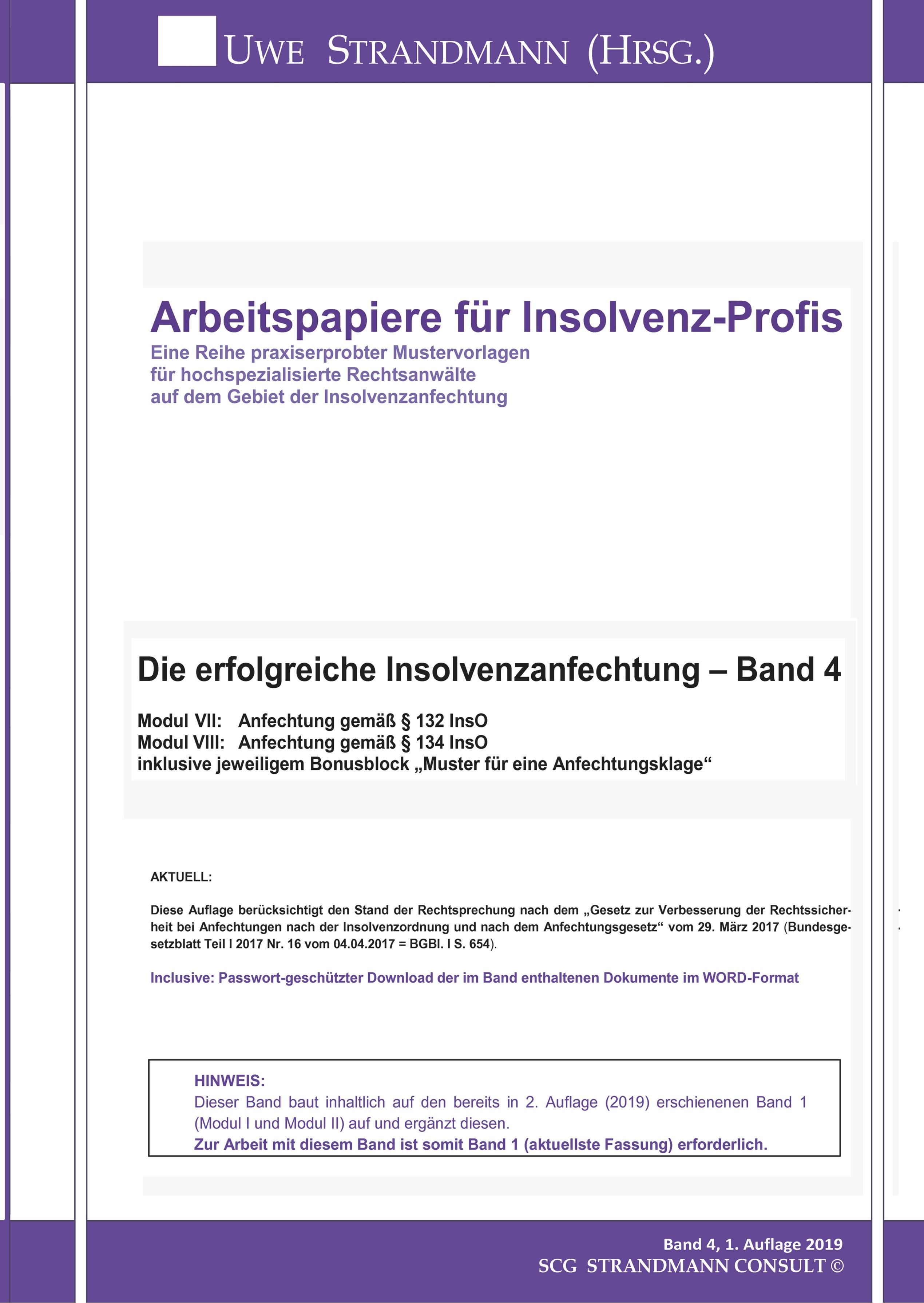 Die erfolgreiche Insolvenzanfechtung ¿ Band 4