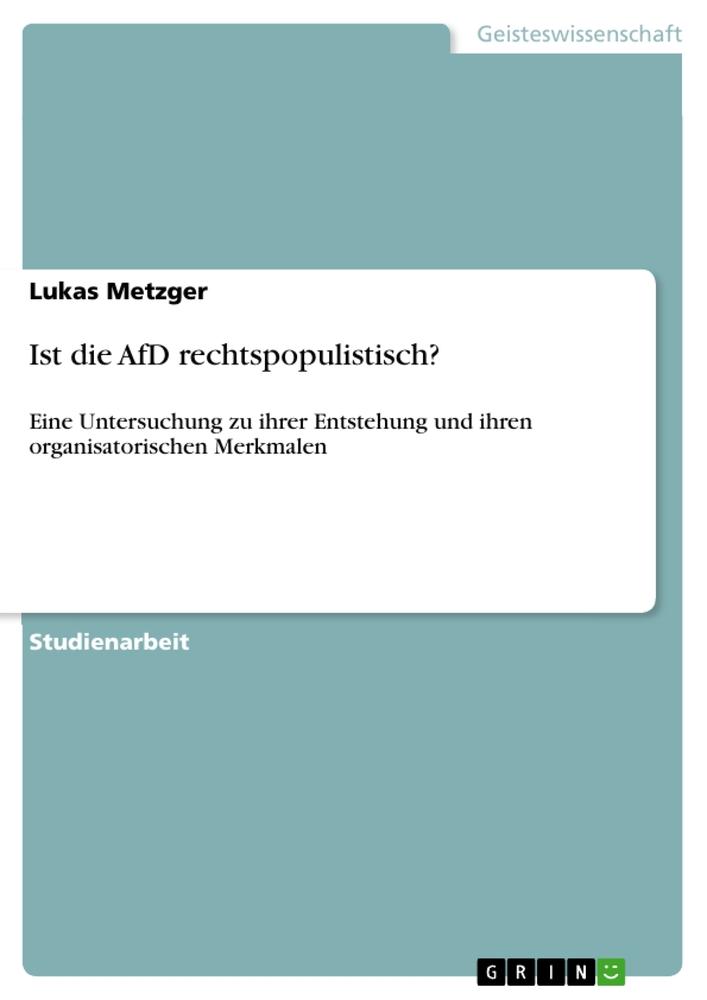 Ist die AfD rechtspopulistisch?