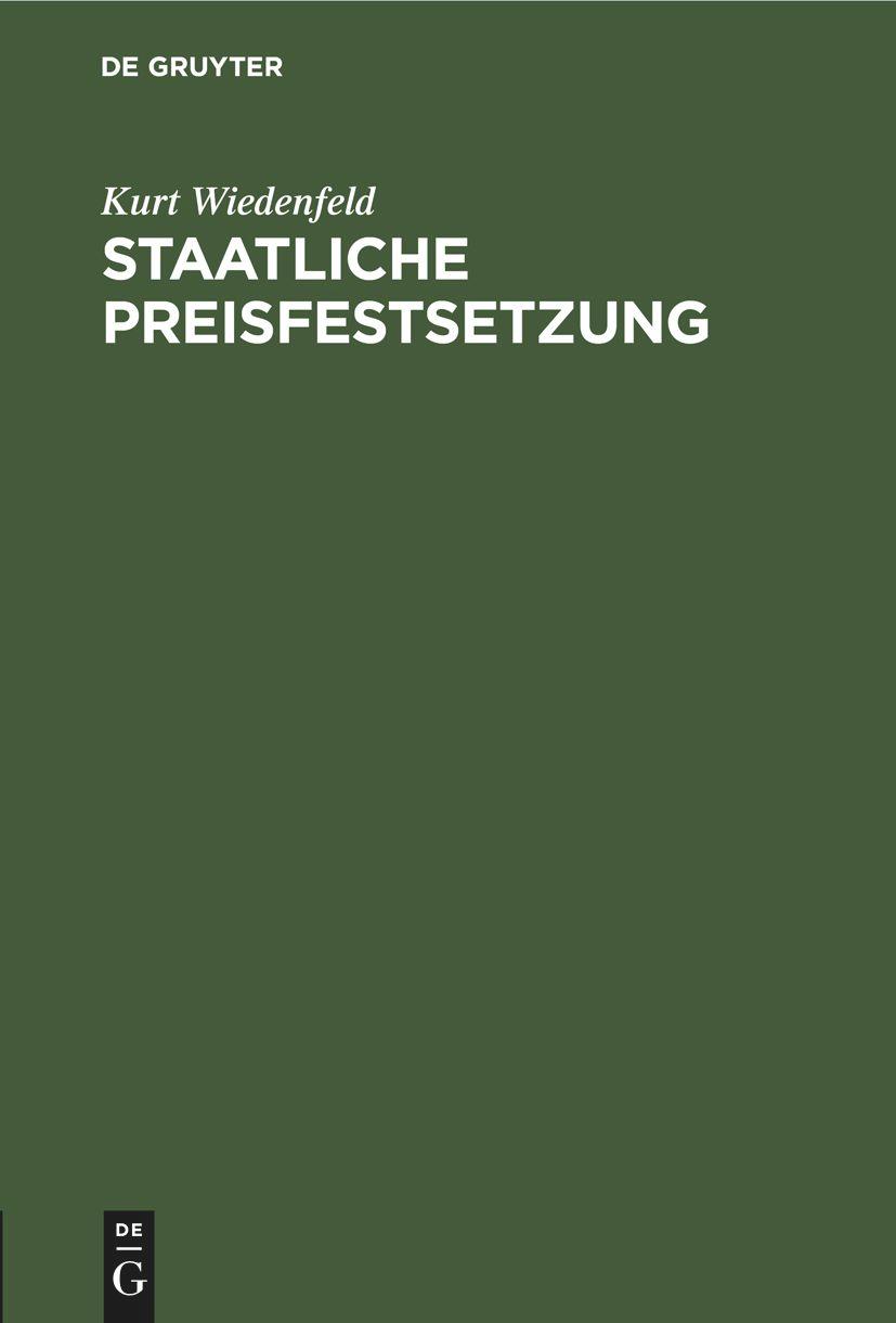 Staatliche Preisfestsetzung