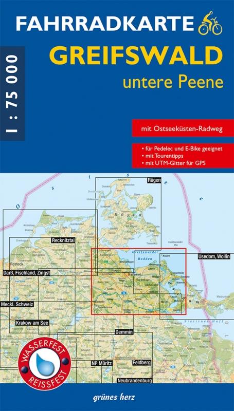Fahrradkarte Greifswald, untere Peene