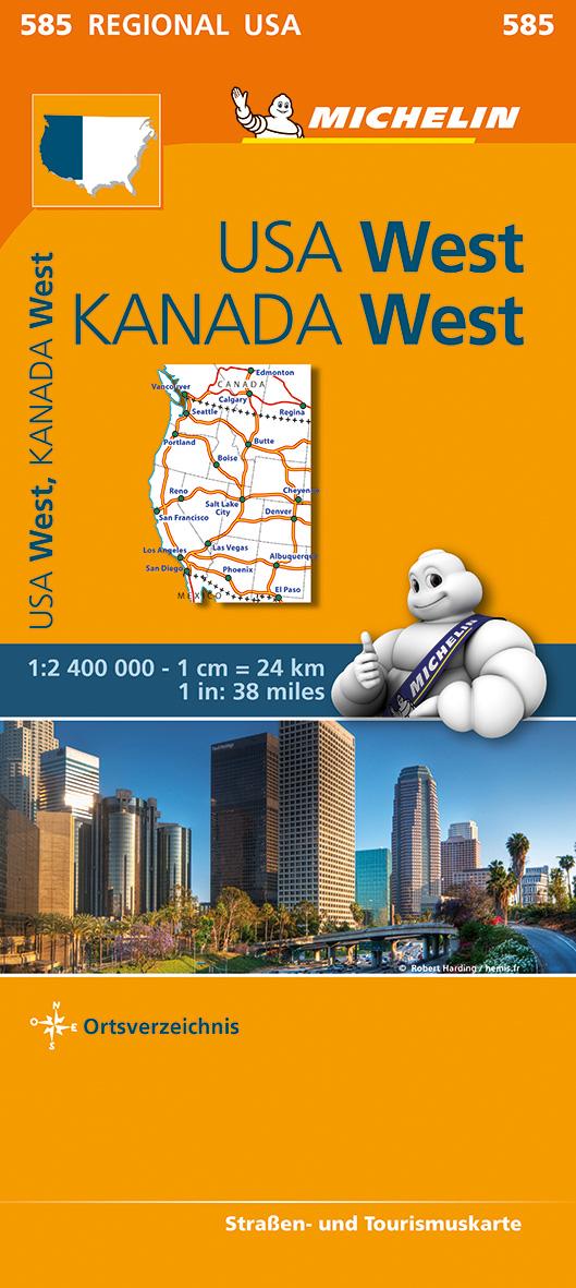 Michelin USA West, Kanada West. Straßen- und Tourismuskarte 1:2.400.000