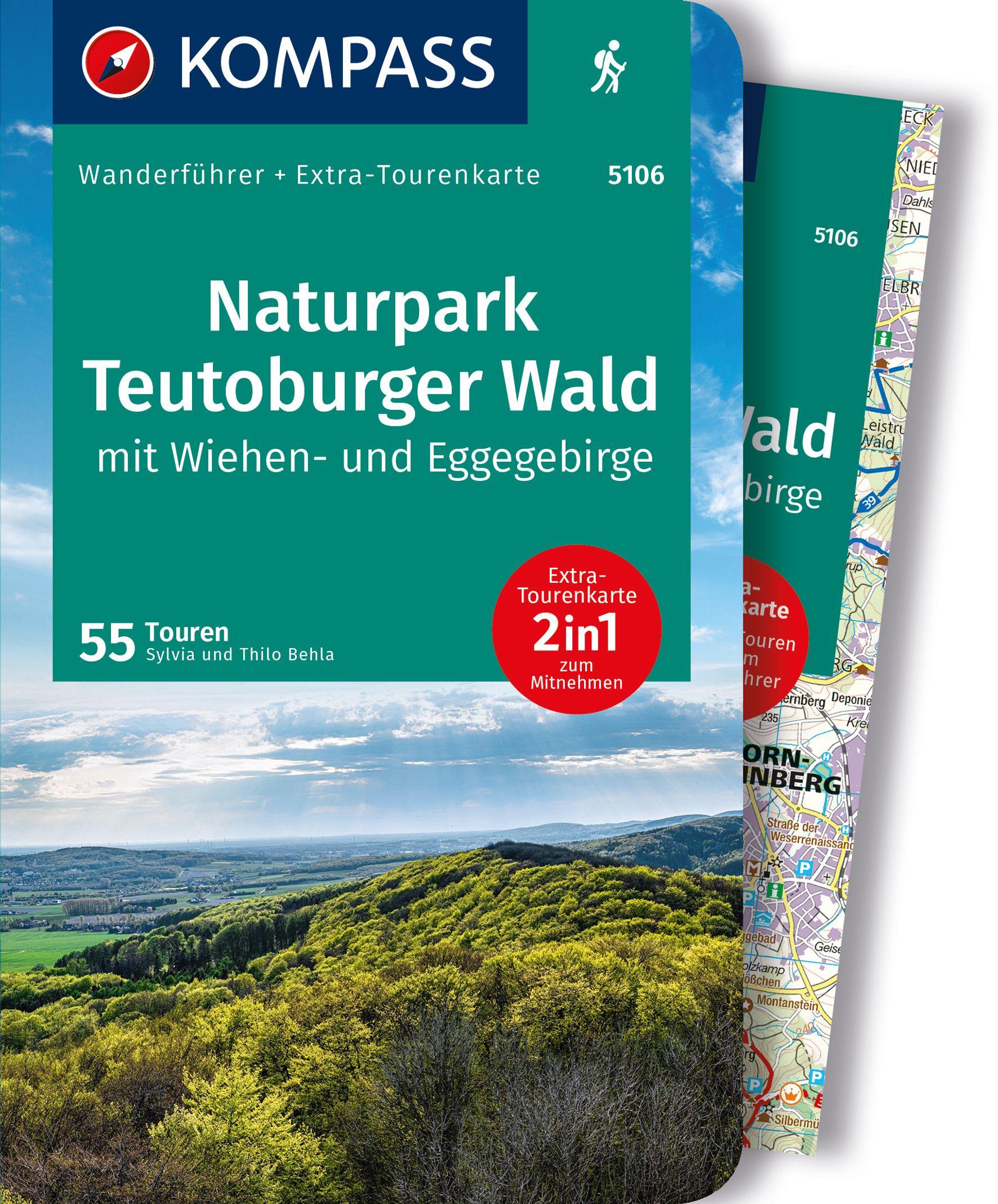 KOMPASS Wanderführer Naturpark Teutoburger Wald mit Wiehen- und Eggegebirge, 55 Touren mit Extra-Tourenkarte