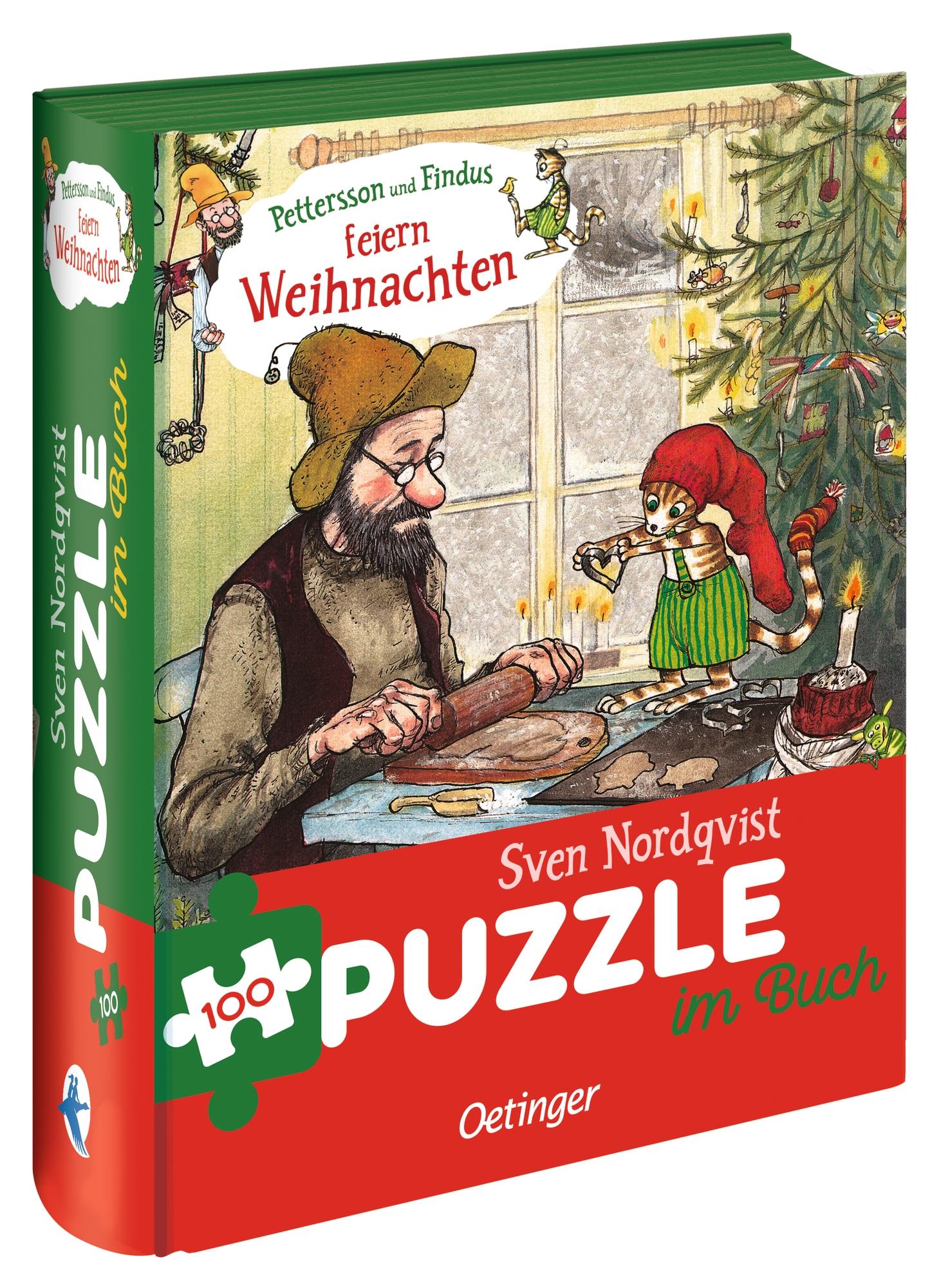 Pettersson und Findus feiern Weihnachten. Puzzle im Buch. 100 Teile