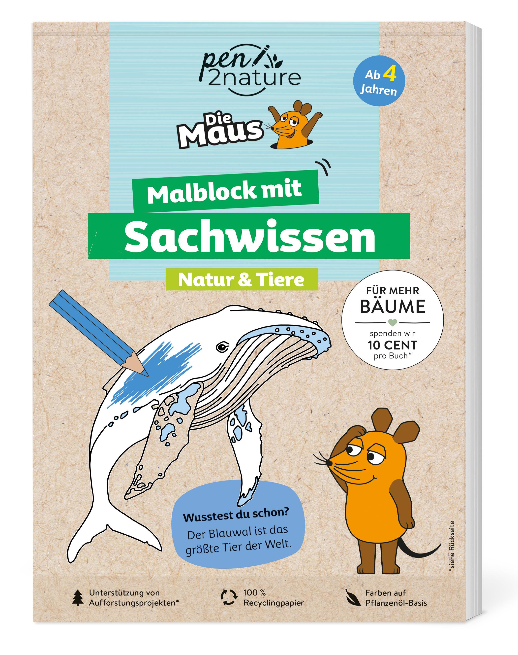 Die Maus - Malblock mit Sachwissen Natur & Tiere