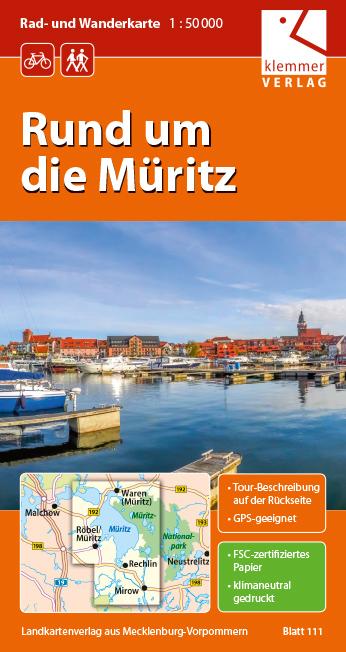 Rad- und Wanderkarte Rund um die Müritz 1 : 50 000