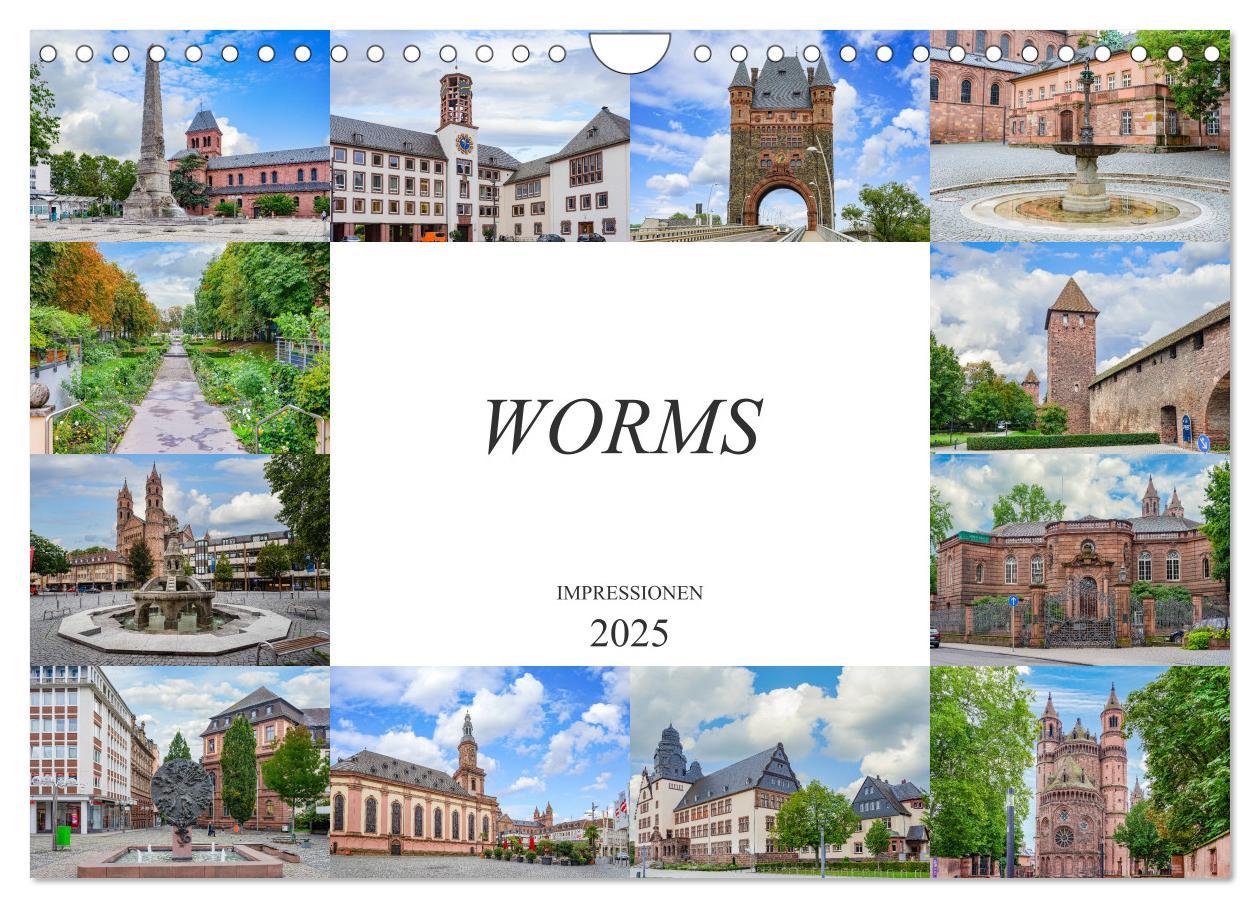 Worms Impressionen (Wandkalender 2025 DIN A4 quer), CALVENDO Monatskalender