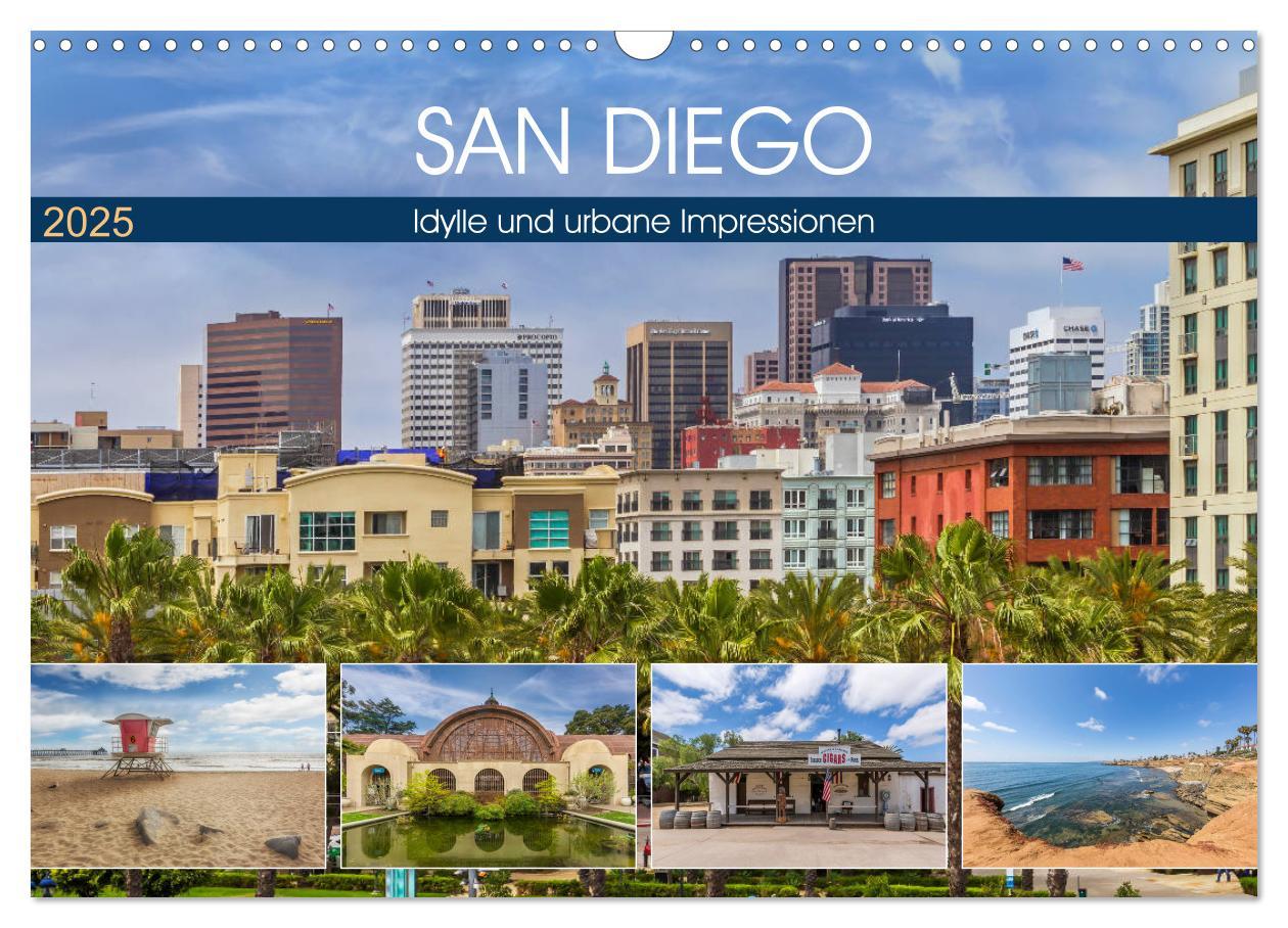 SAN DIEGO Idylle und urbane Impressionen (Wandkalender 2025 DIN A3 quer), CALVENDO Monatskalender