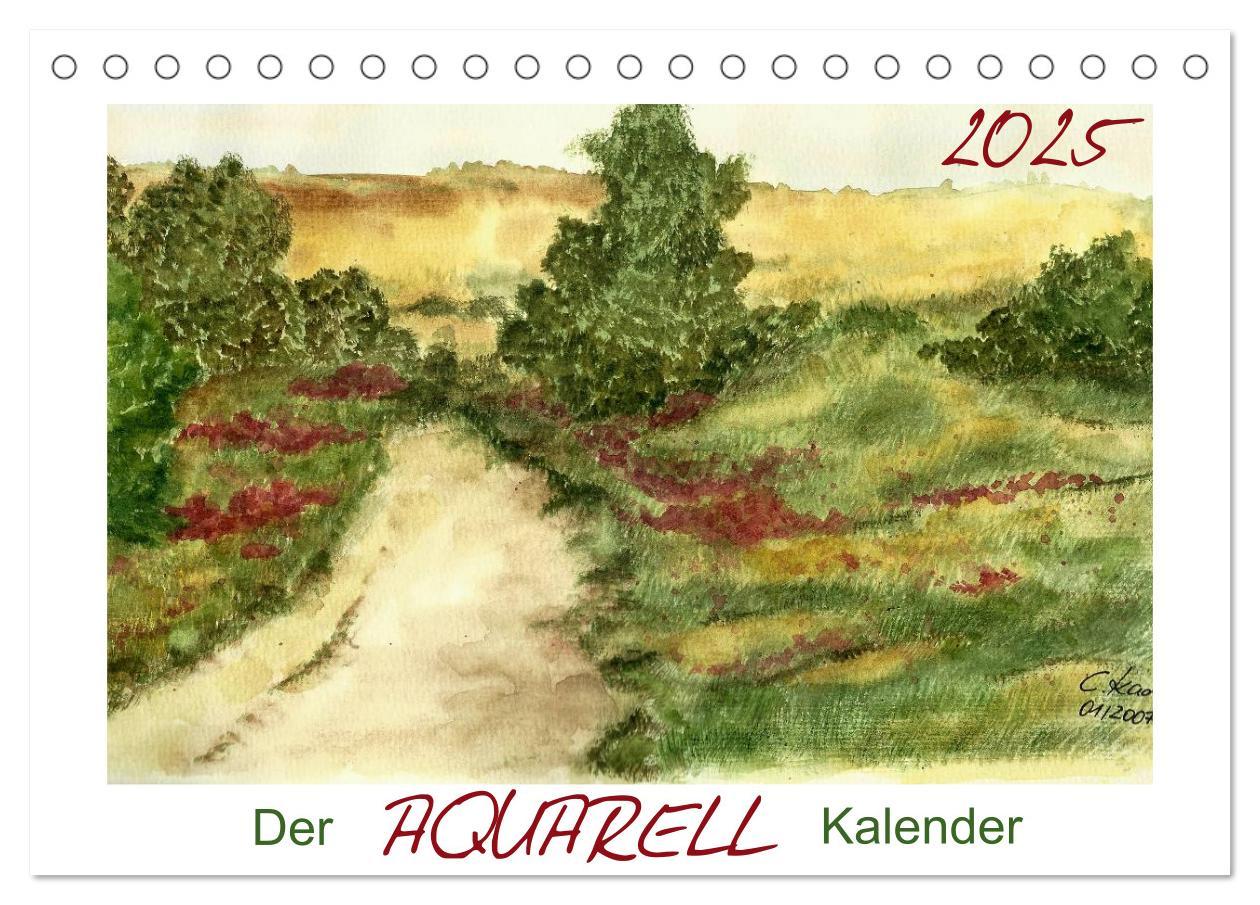 Der AQUARELL-Kalender (Tischkalender 2025 DIN A5 quer), CALVENDO Monatskalender