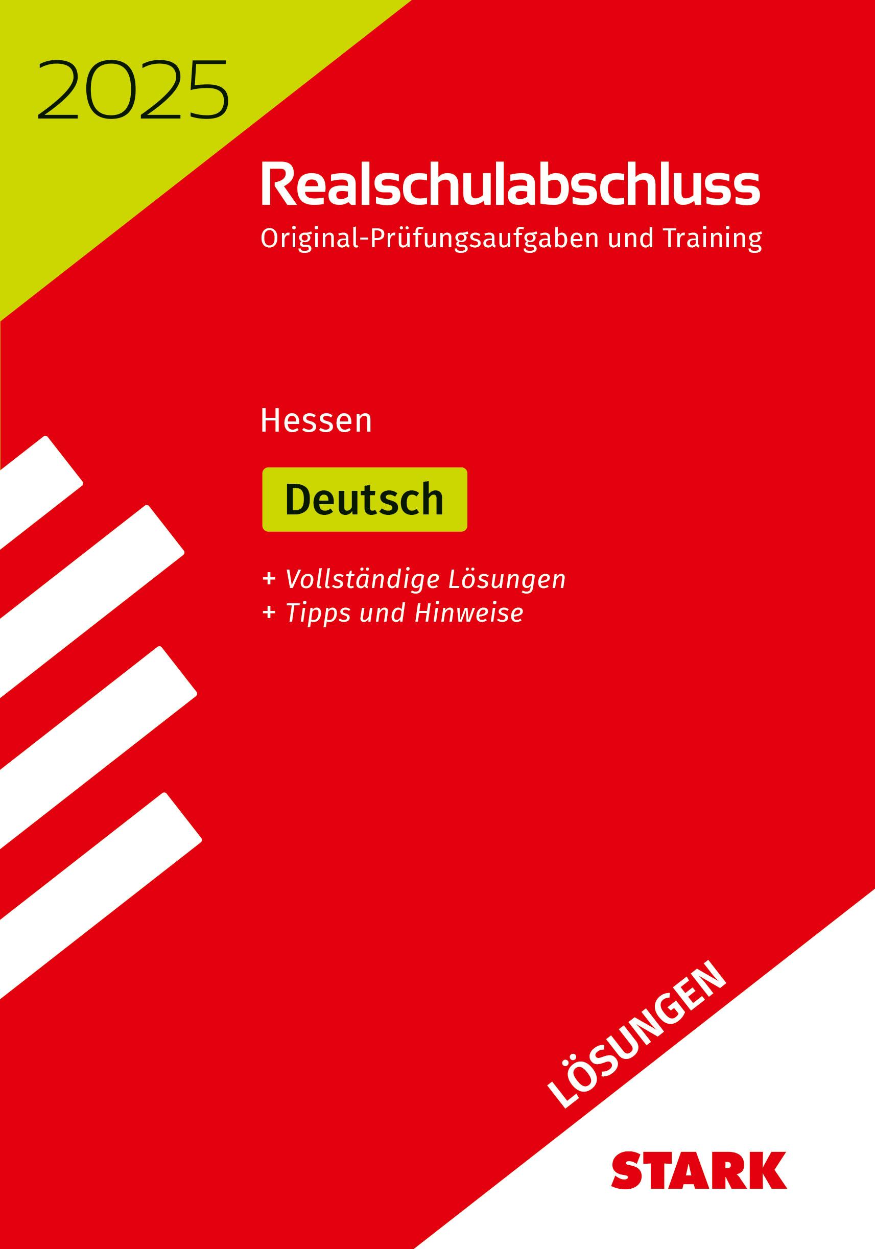 STARK Lösungen zu Original-Prüfungen und Training Realschulabschluss 2025 - Deutsch - Hessen