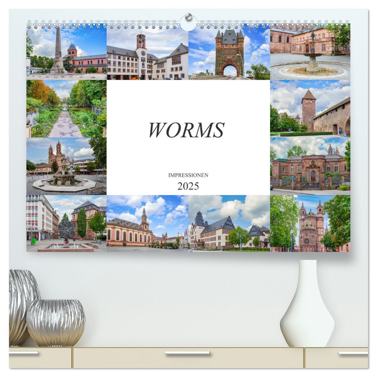 Worms Impressionen (hochwertiger Premium Wandkalender 2025 DIN A2 quer), Kunstdruck in Hochglanz