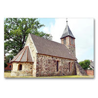 Premium Textil-Leinwand 90 x 60 cm Quer-Format Barnebeck Kirche | Wandbild, HD-Bild auf Keilrahmen, Fertigbild auf hochwertigem Vlies, Leinwanddruck von Wolfgang Gerstner