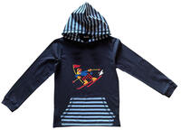 Globi Kapuzenshirt navy Skifahrer 122/128