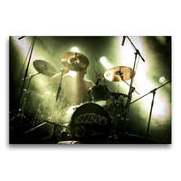 Premium Textil-Leinwand 75 x 50 cm Quer-Format Hell Drummer - Schlagzeug Action | Wandbild, HD-Bild auf Keilrahmen, Fertigbild auf hochwertigem Vlies, Leinwanddruck von Renate Bleicher