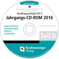 Bundesgesetzblatt Teil II Jahrgangs-CD-ROM 2016