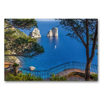 Premium Textil-Leinwand 90 x 60 cm Quer-Format Faraglioni-Felsen auf Capri | Wandbild, HD-Bild auf Keilrahmen, Fertigbild auf hochwertigem Vlies, Leinwanddruck von Christian Müringer