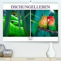 Dschungelleben - Tierportraits (Premium, hochwertiger DIN A2 Wandkalender 2023, Kunstdruck in Hochglanz)