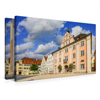 Premium Textil-Leinwand 750 x 500 cm Quer-Format Marktplatz und Rathaus | Wandbild, HD-Bild auf Keilrahmen, Fertigbild auf hochwertigem Vlies, Leinwanddruck von Dirk Meutzner