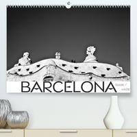 BARCELONA [black/white] (Premium, hochwertiger DIN A2 Wandkalender 2022, Kunstdruck in Hochglanz)