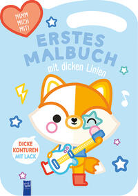 Erstes Malbuch mit dicken Linien - Cover blau (Fuchs)