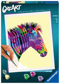 Ravensburger CreArt - Malen nach Zahlen 28994 – Funky Zebra – ab 12 Jahren