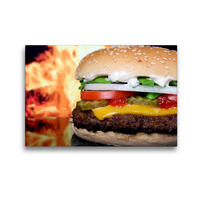 Premium Textil-Leinwand 45 x 30 cm Quer-Format Fast Food. Leckeres Gecklecker für Junkfood-Genießer | Wandbild, HD-Bild auf Keilrahmen, Fertigbild auf hochwertigem Vlies, Leinwanddruck von Rose Hurley