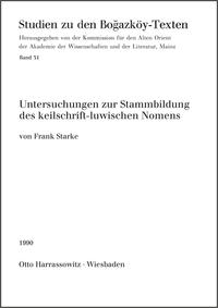 Untersuchung zur Stammbildung des keilschrift-luwischen Nomens