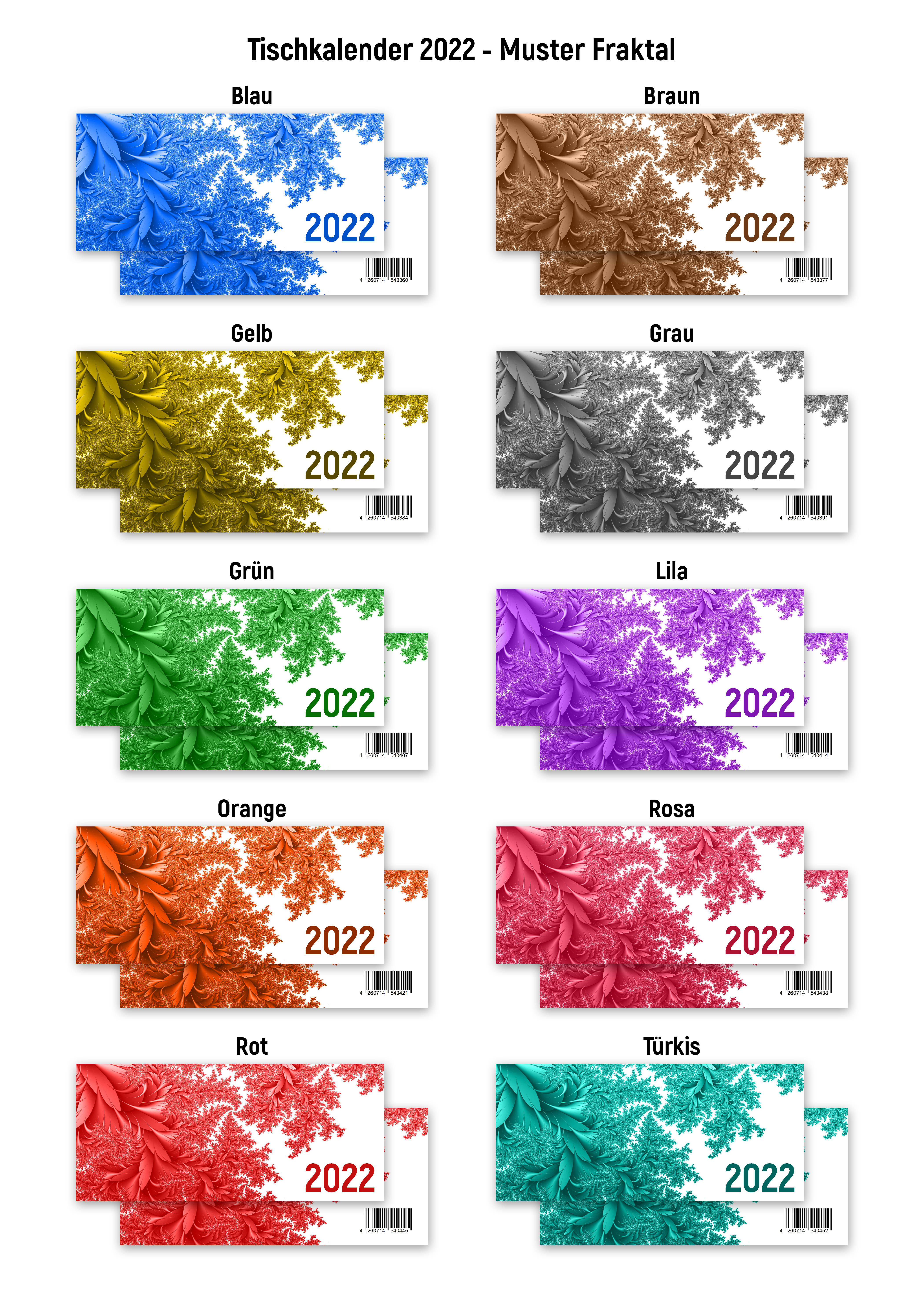 Tischkalender 2022 XL - 1 Woche - 2 Seiten