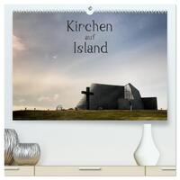 Kirchen auf Island (hochwertiger Premium Wandkalender 2025 DIN A2 quer), Kunstdruck in Hochglanz