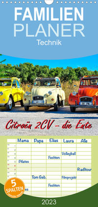 Familienplaner Citroën 2CV - die Ente (Wandkalender 2023 , 21 cm x 45 cm, hoch)