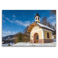 Premium Textil-Leinwand 120 x 80 cm Quer-Format Kapelle "Am Lockstein" oberhalb von Berchtesgaden in Oberbayern | Wandbild, HD-Bild auf Keilrahmen, Fertigbild auf hochwertigem Vlies, Leinwanddruck von Christian Müringer