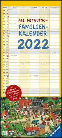 Ali Mitgutsch Familienkalender 2022 – Wandkalender – Familienplaner mit 5 Spalten – Format 22 x 49,5 cm