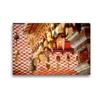 Premium Textil-Leinwand 45 x 30 cm Quer-Format Herzglocken im Kloster Doi Suthep bei Chiang Mai | Wandbild, HD-Bild auf Keilrahmen, Fertigbild auf hochwertigem Vlies, Leinwanddruck von Christian Müringer