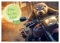 Otter bei der Arbeit (Wandkalender 2025 DIN A2 quer), CALVENDO Monatskalender