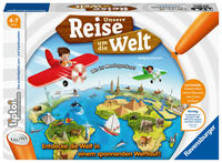 Ravensburger tiptoi Spiel 00070 Unsere Reise um die Welt - Lernspiel ab 4 Jahren, lehrreiches Geografiespiel für Jungen und Mädchen, für 1-4 Spieler