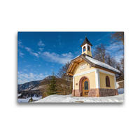 Premium Textil-Leinwand 45 x 30 cm Quer-Format Kapelle "Am Lockstein" oberhalb von Berchtesgaden in Oberbayern | Wandbild, HD-Bild auf Keilrahmen, Fertigbild auf hochwertigem Vlies, Leinwanddruck von Christian Müringer