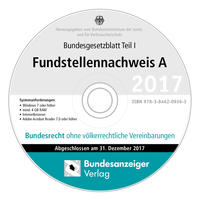 BGBL Fundstellennachweis A 2017 CD-ROM