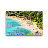 Premium Textil-Leinwand 45 x 30 cm Quer-Format Traumstrand in der Hanauma Bay | Wandbild, HD-Bild auf Keilrahmen, Fertigbild auf hochwertigem Vlies, Leinwanddruck von Christian Müller