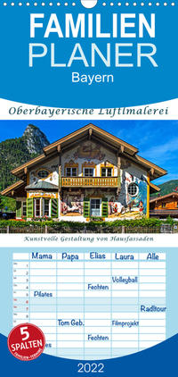 Familienplaner Oberbayerische Lüftlmalerei (Wandkalender 2022 , 21 cm x 45 cm, hoch)