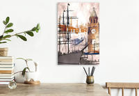 Premium Textil-Leinwand 500 x 750 cm Hoch-Format Hamburg Kunst | Wandbild, HD-Bild auf Keilrahmen, Fertigbild auf hochwertigem Vlies, Leinwanddruck von Paintpictures Bilderwelten