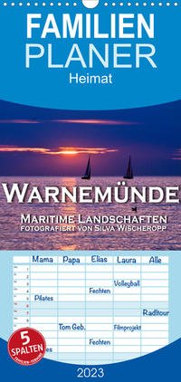 Familienplaner Warnemünde - Maritime Landschaften (Wandkalender 2023 , 21 cm x 45 cm, hoch)