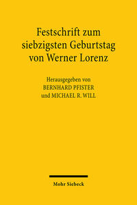 Festschrift zum siebzigsten Geburtstag von Werner Lorenz