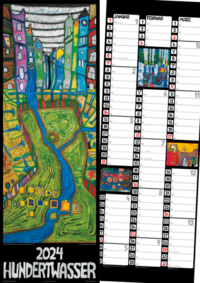 Hundertwasser Streifenkalender Art 2024